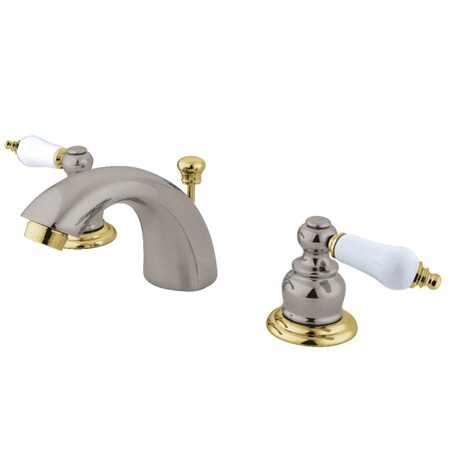 Kingston Brass KB949B Mini-Widespread Bathroom Faucet, Brushed Nickel/Polished Brass KB949B